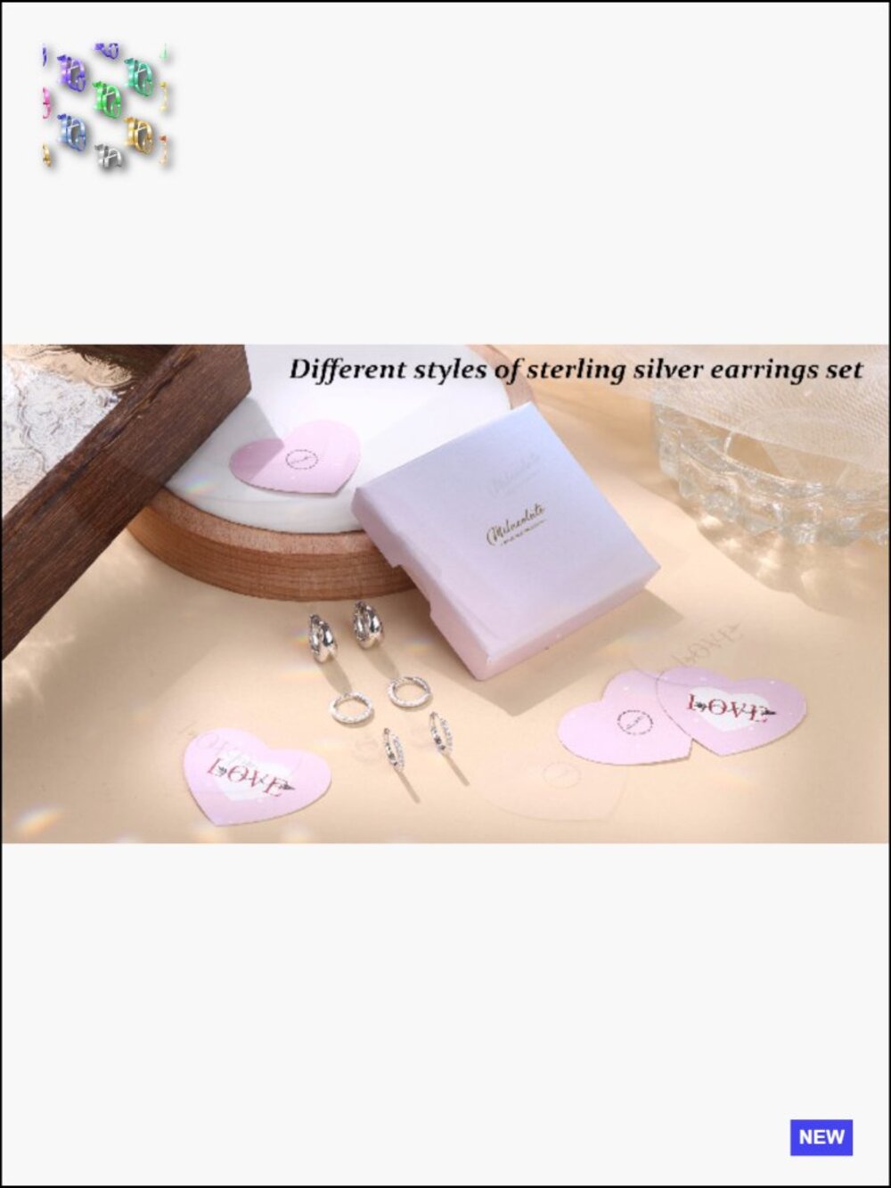 Sterling Silver Huggie Hoop Earrings Set for Multiple Piercing Hypoallergenic - Picture 7 of 7